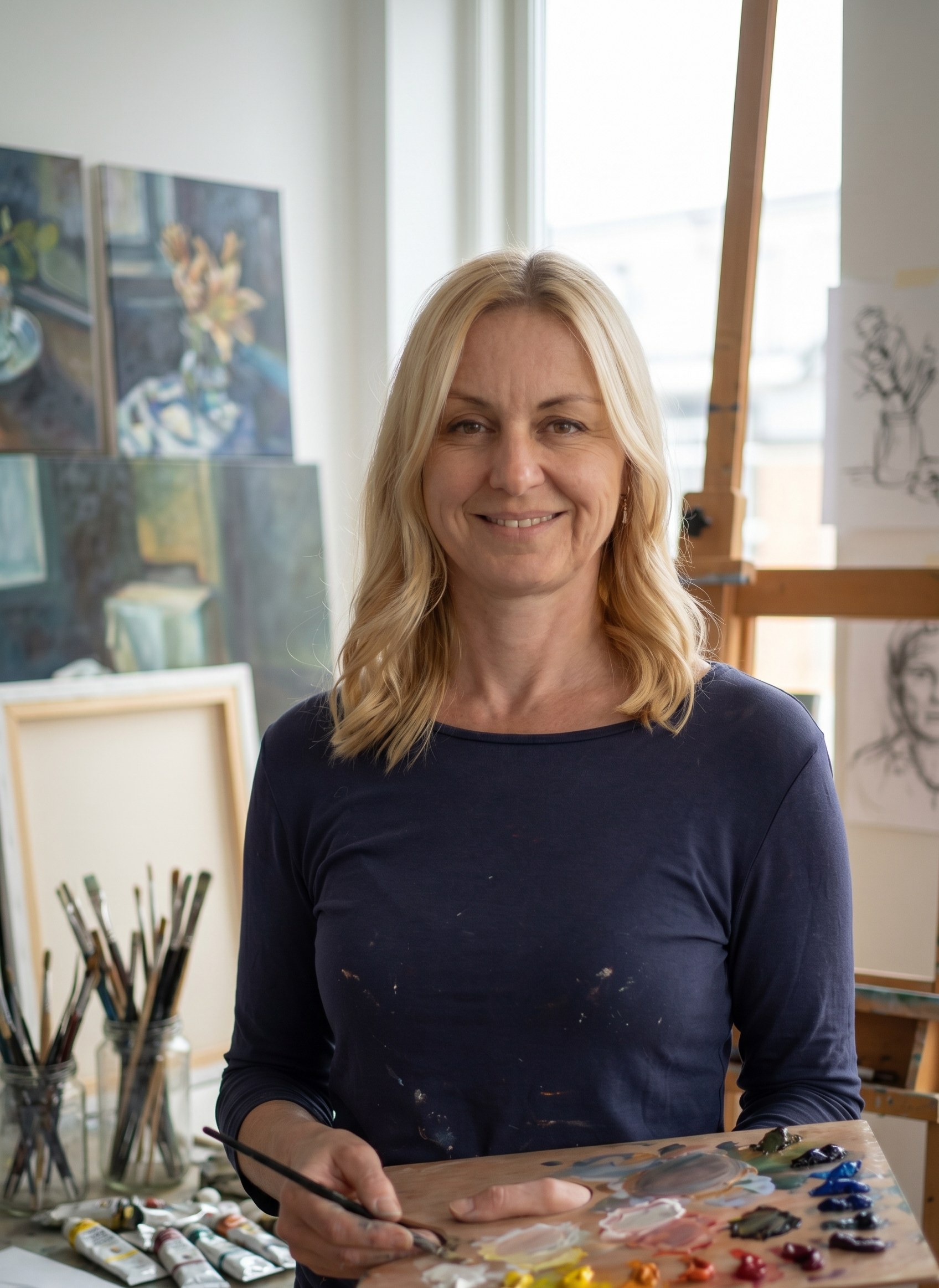 Jeanette Bauer in ihrem Atelier